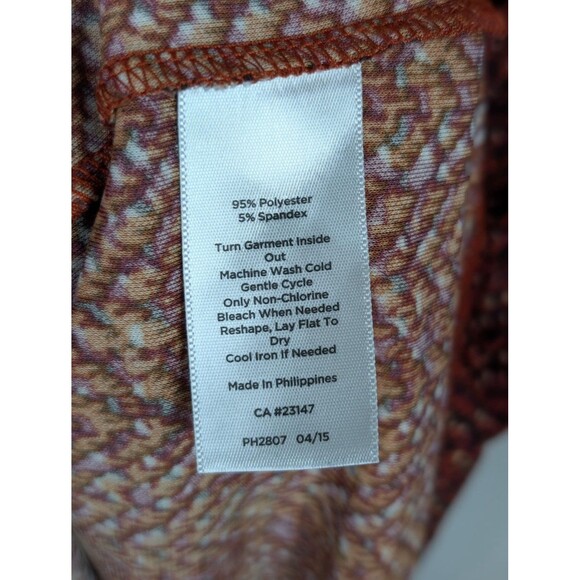 Talbots Dress Small Red Multicolor Ruched Waist 3/4 Sleeve Knit Boat Neck Mb - Picture 4 of 7